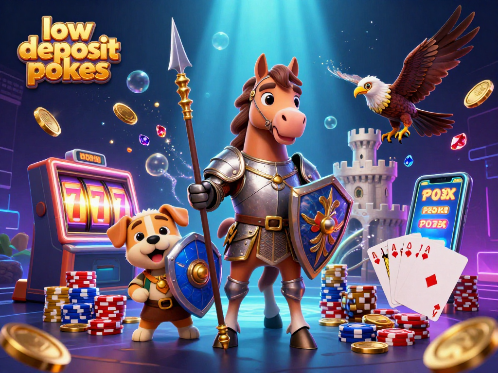 Experience the thrill of low deposit pokies with exciting slot reels and vibrant game elements.