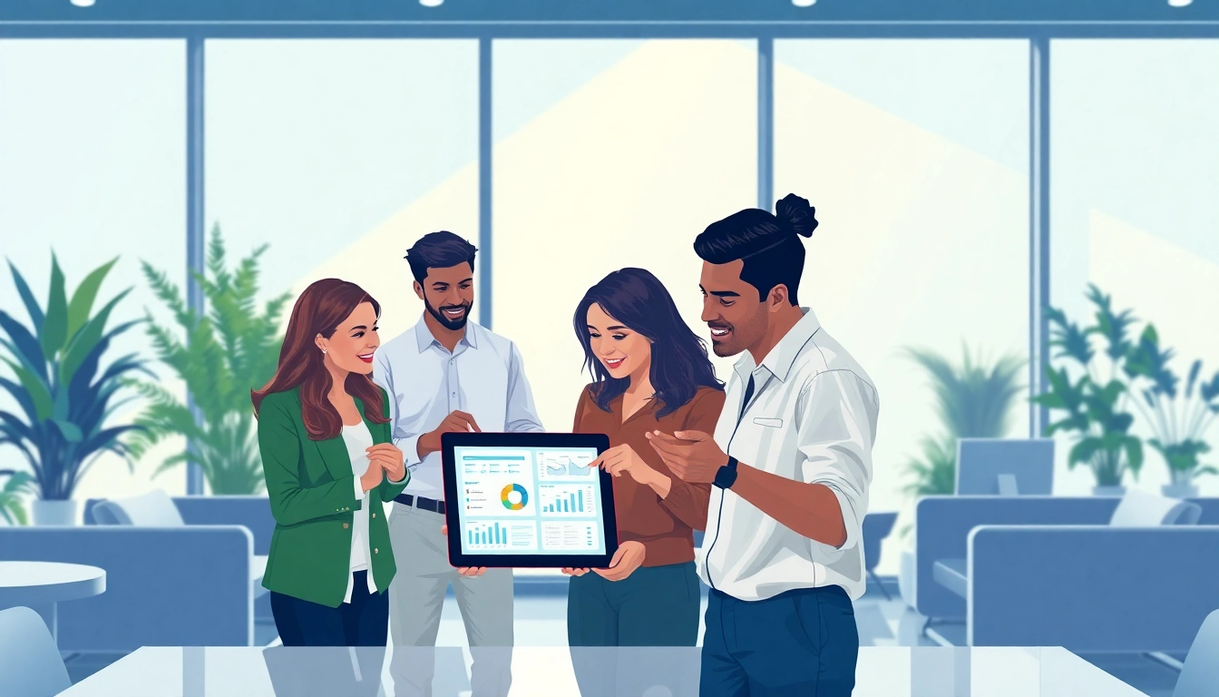 Recruiters showcasing the best sales recruiting agency working in a modern office setting.