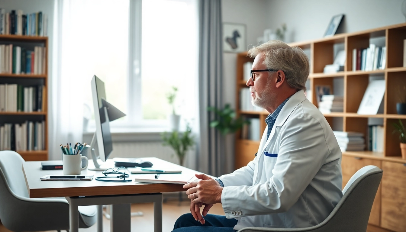 Engage with a qualified German Psychiatrist in India providing expert therapy in a calming office setting.