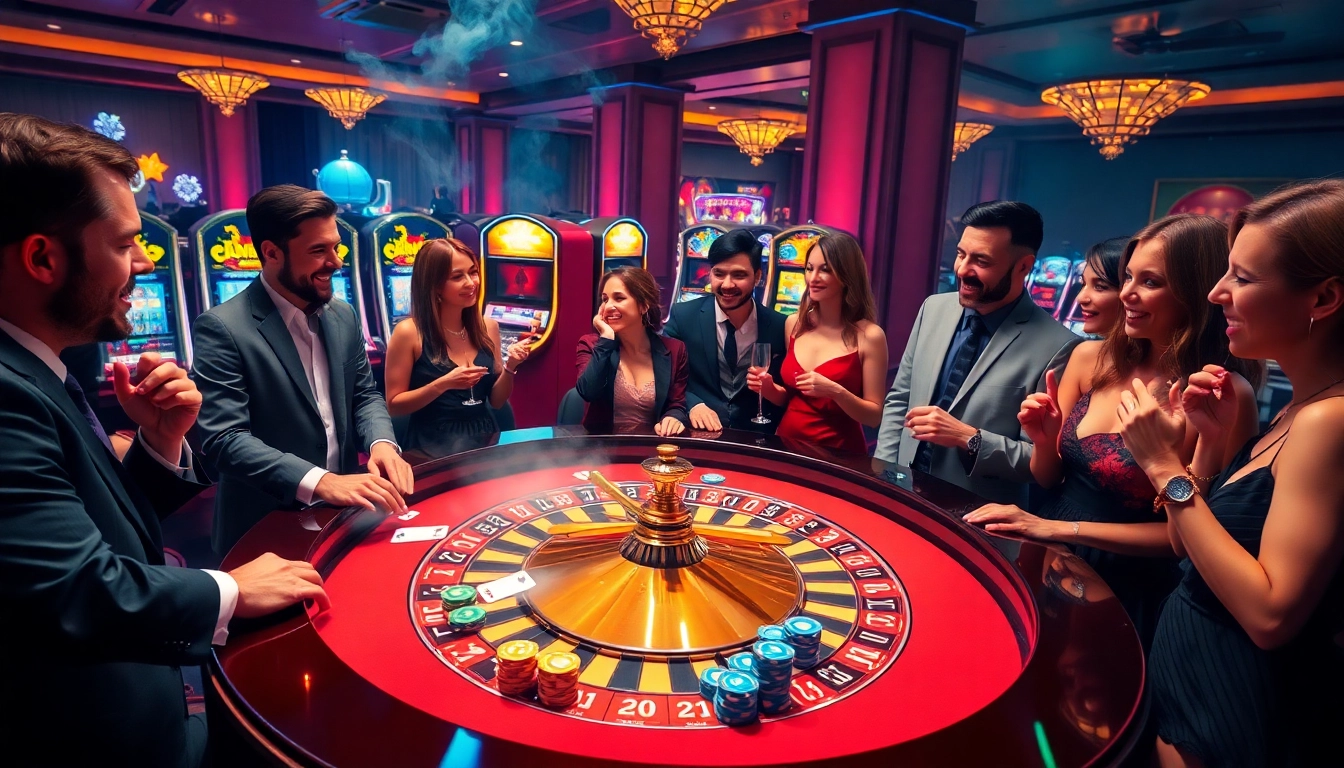 Experience immersive gameplay at https://hay88.deal/ with gamblers enjoying roulette excitement.