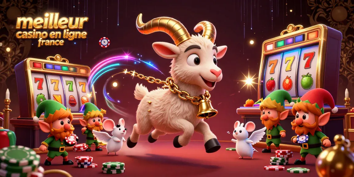 Plongez dans l'univers du meilleur casino en ligne France avec des personnages animés volants et des éléments de jeu.