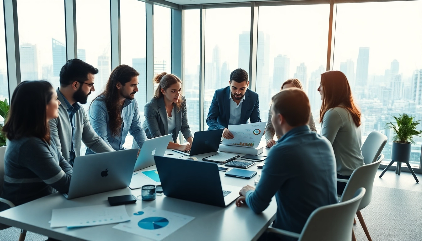 Collaborative team discussing whatsapp business api strategies in a modern office setting.