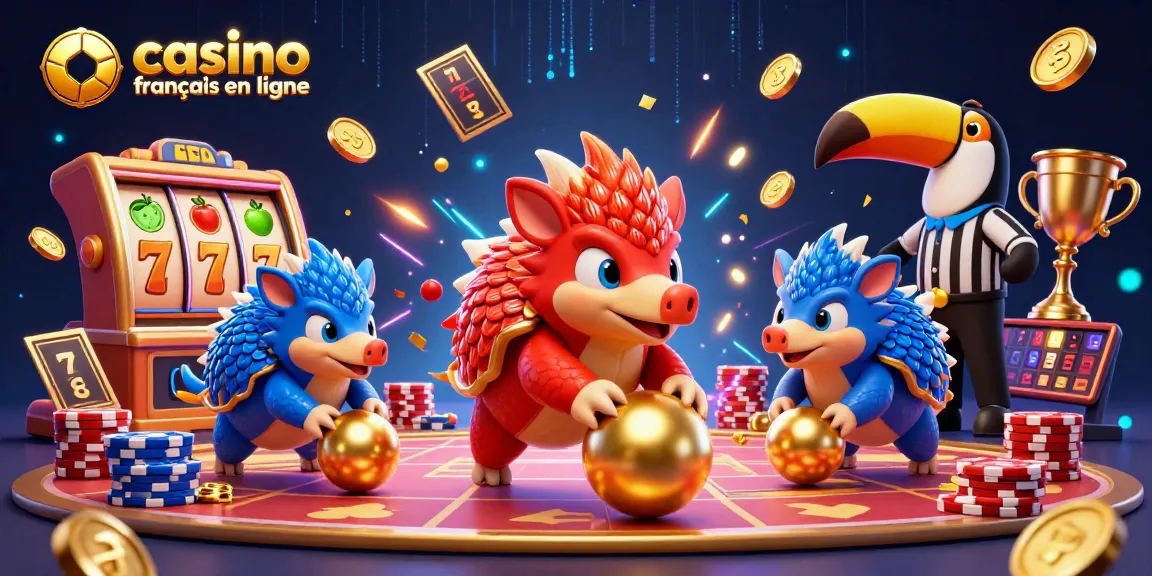 Jouer au casino français en ligne avec des pangolins rivaux qui lancent des boules dorées.
