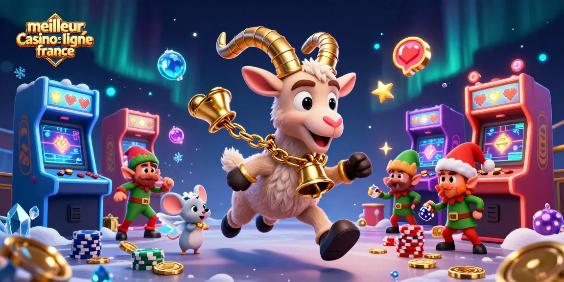Illustration colorée du meilleur casino en ligne France avec des personnages festifs et des machines à sous dynamiques.