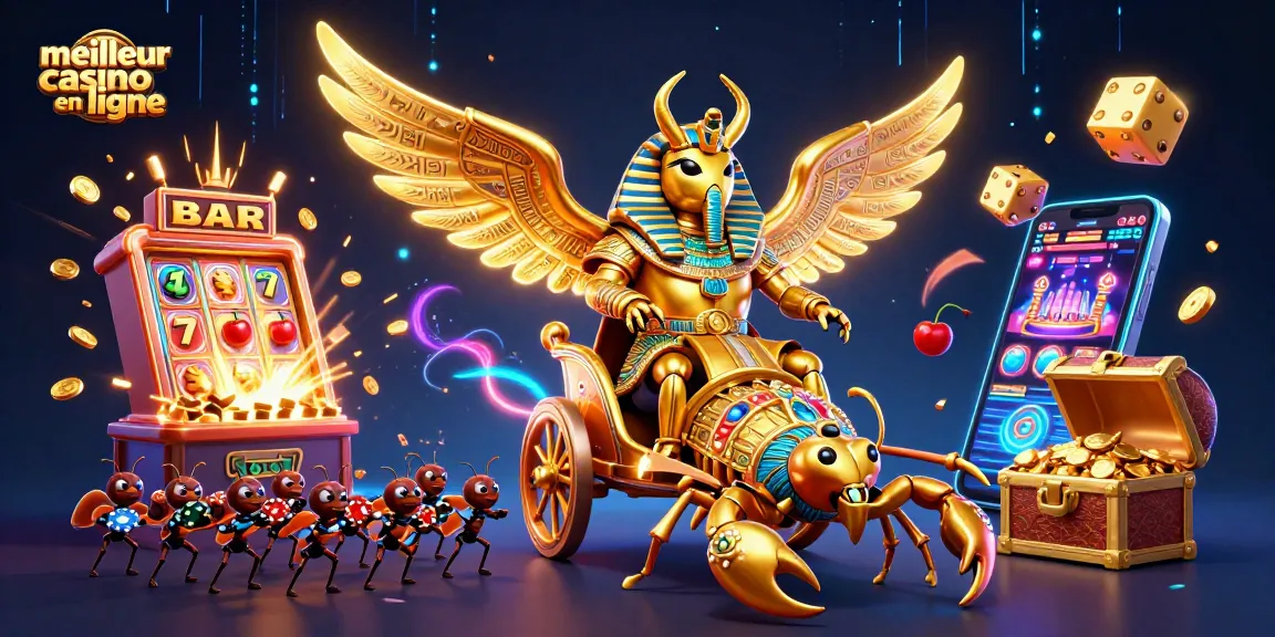 Découvrez le meilleur casino en ligne avec une illustration pleine d'action de jeux et de gains