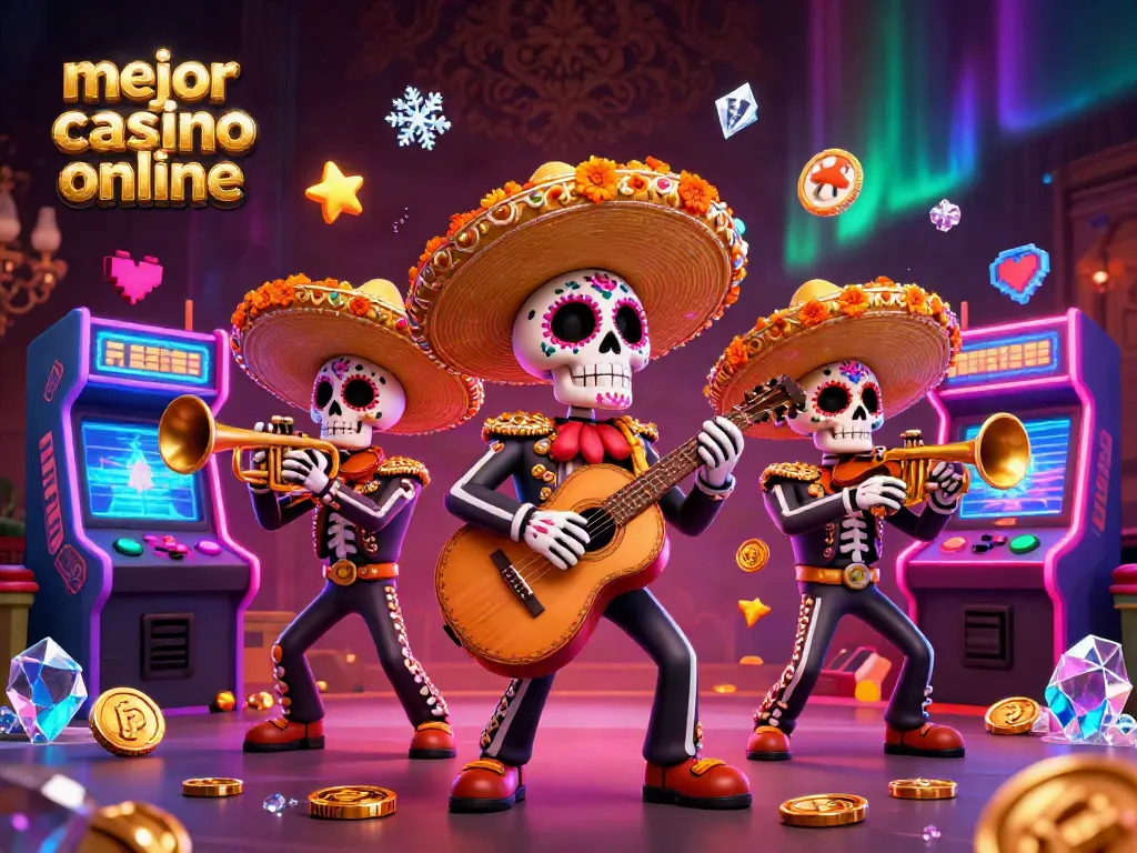 Disfruta en el mejor casino online con mariachis y elementos de juego en 3D.