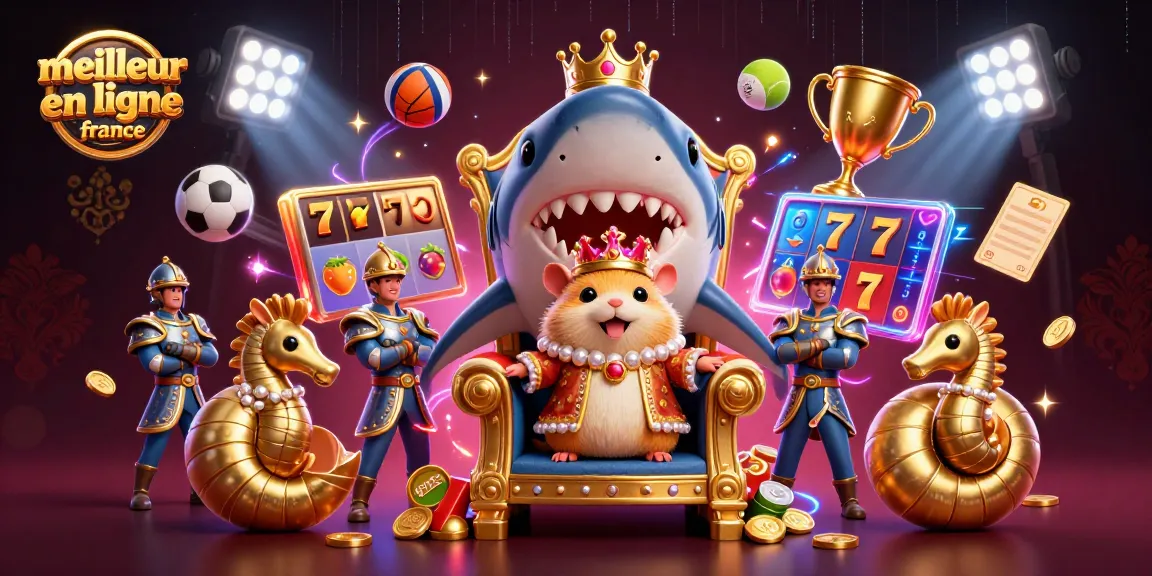 Découvrez le meilleur casino en ligne France avec un roi hamster en couronne et des éléments de jeux riches.