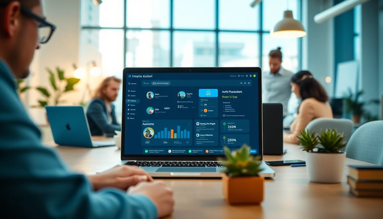 Engage with an enterprise assistant software interface in a collaborative workspace.