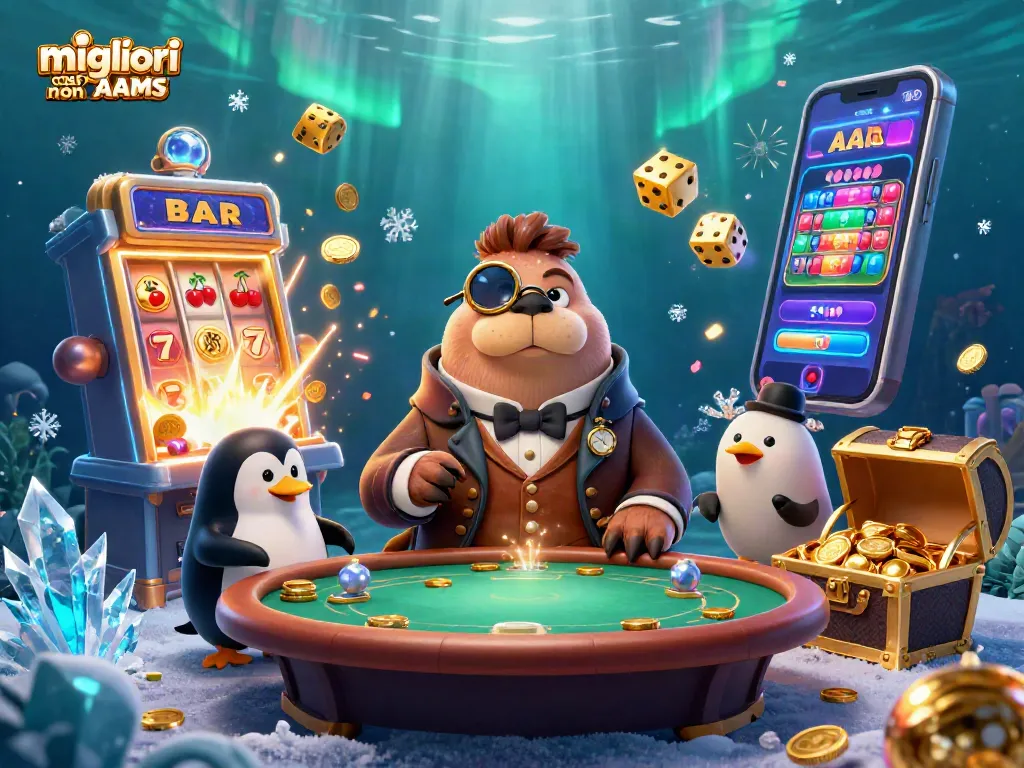 Gioca ai migliori casino non AAMS con la mascotte del walrus e l'azione vibrante dei giochi.