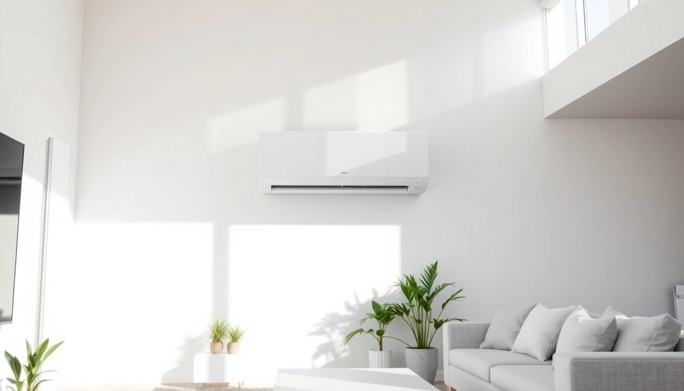 Install Mitsubishi mini split ac in a stylish living room to enhance cooling efficiency.