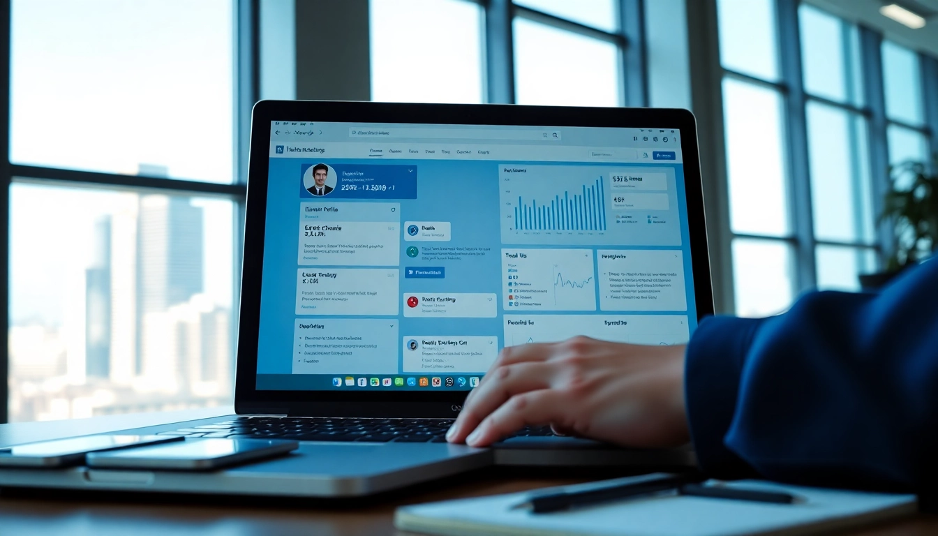 Visualize a linkedin search results scraping tool analysis in a modern office setting