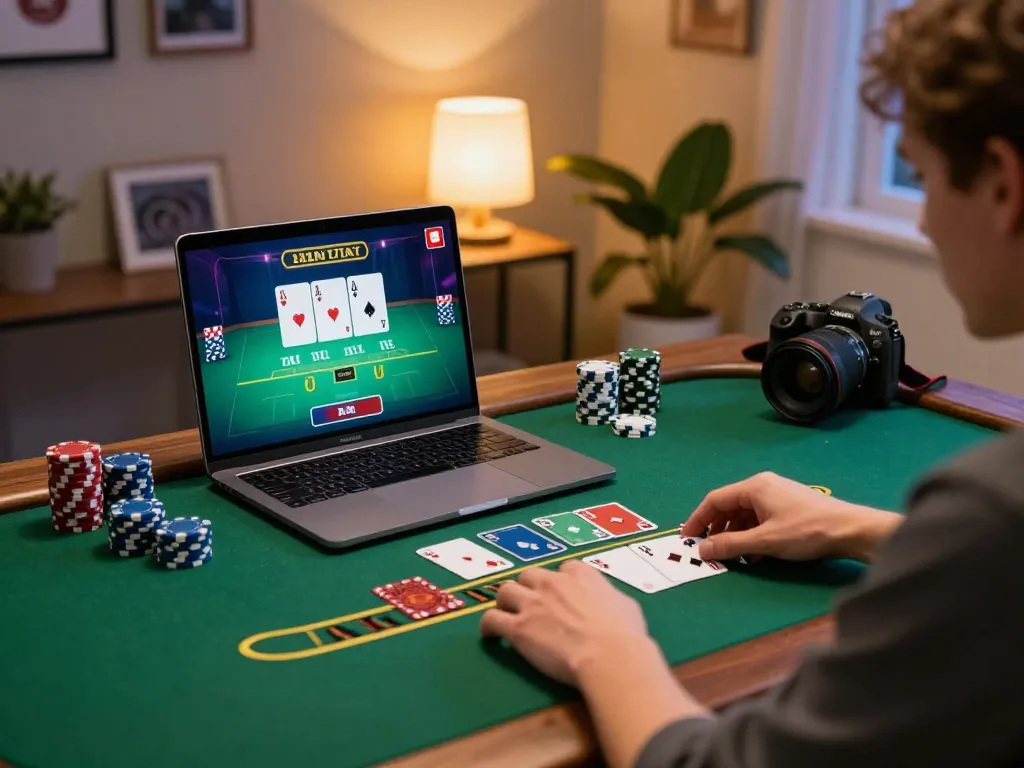Player engaging in SC88 live dealer blackjack, emphasizing interactive online gaming.