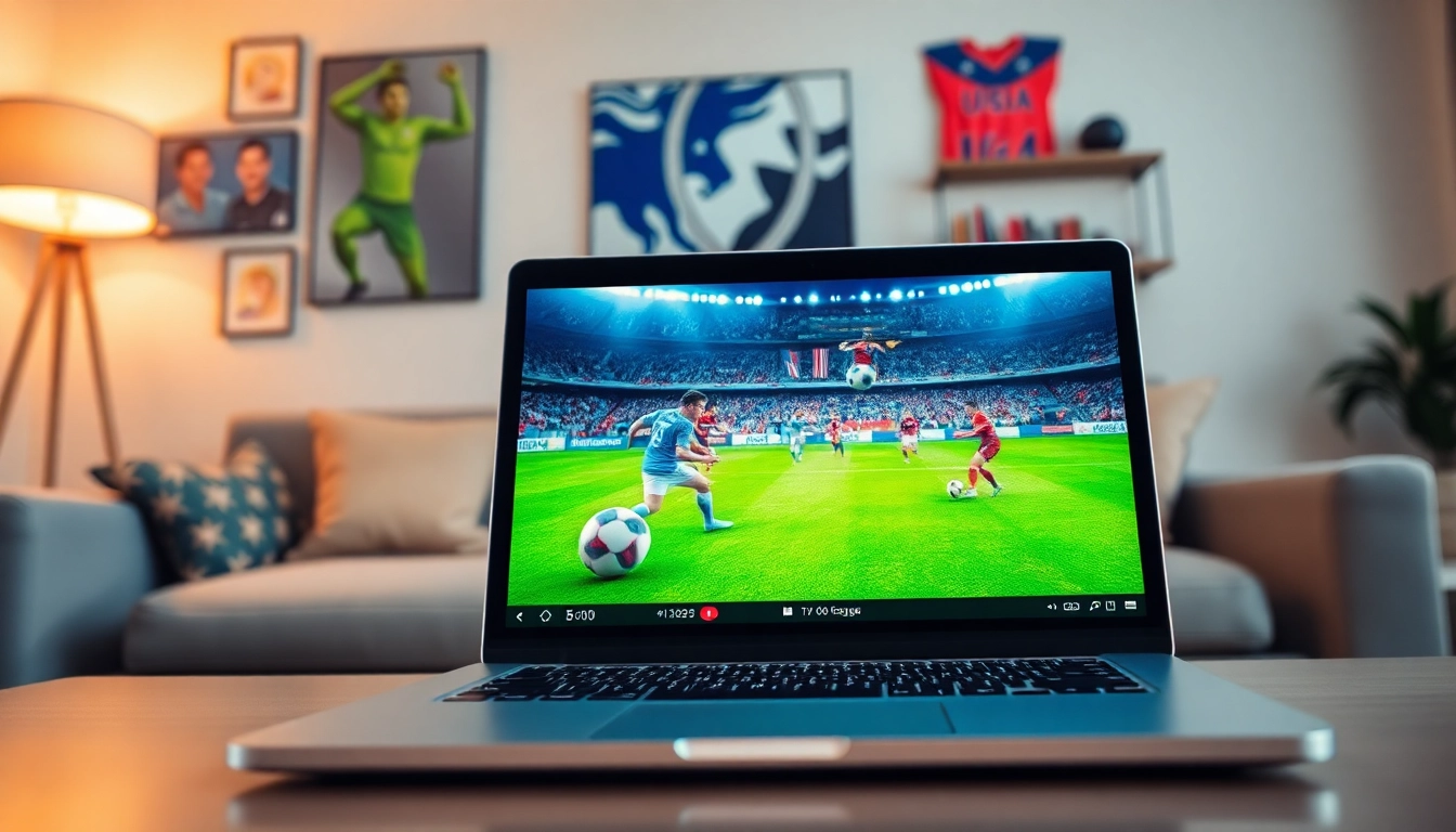 Menampilkan bolakami world cup saat streaming di laptop dengan atmosfer yang dinamis.