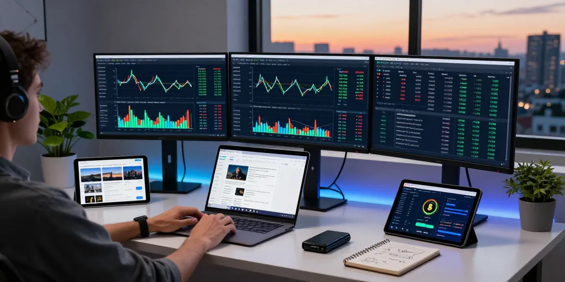 Beginner cloud mining platform workspace with cryptocurrency charts, portfolio tracking, and essential tools for mining security.