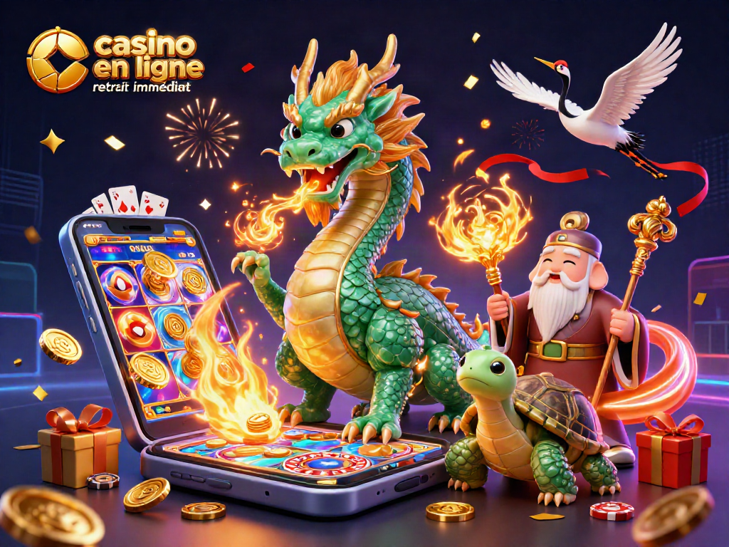 Gagnez un retrait immédiat dans les casinos en ligne avec une atmosphère festive animée.