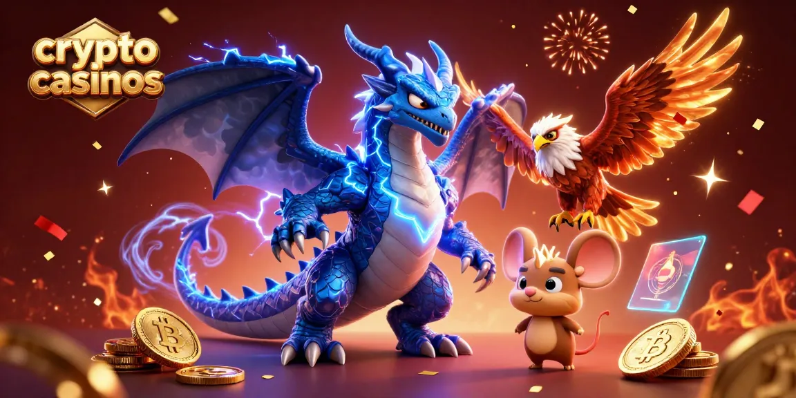 Vivez l'excitation des crypto casinos avec nos dragons et pièces lumineuses lors d'un jeu captivant.