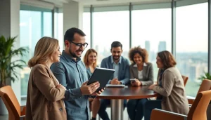 Boost communication with linguists at https://www.elitetranslingo.com in a modern office setting.