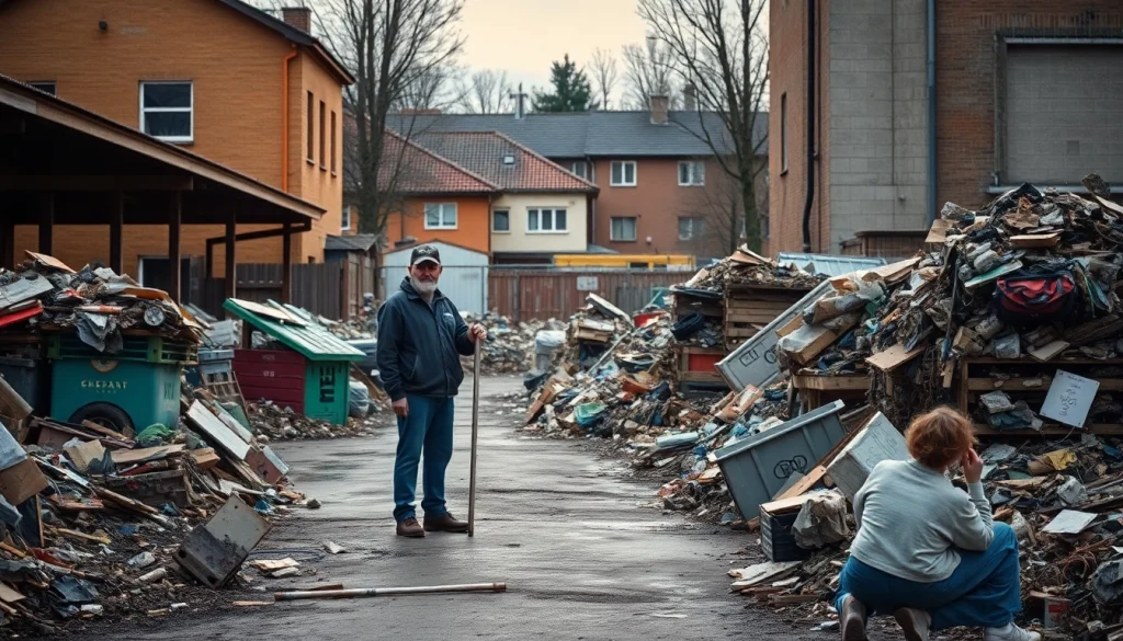 Schrotthändler Oberhausen sortiert Altmetall professionell auf dem Schrottplatz.