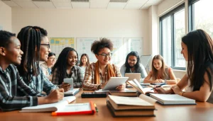 Students engaging in dynamic learning experiences in an Education-focused classroom setting.