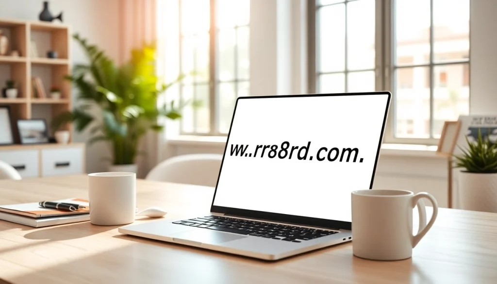 Engaging workspace featuring the website https://rr88rd.com/ on a sleek laptop with modern office decor.