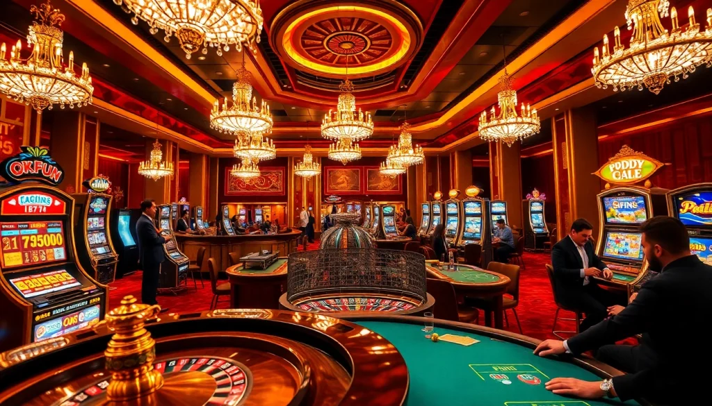 Experience thrilling gaming action at okfun com with vibrant casino tables and engaging players.