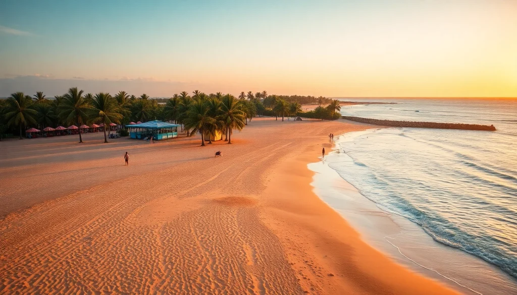 Pôr do sol deslumbrante na praia de Paripueira, Alagoas, com cores vibrantes e palmeiras.