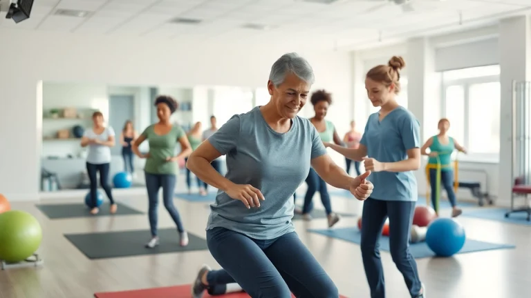 Engaging in exercises at Health in Motion Rehabilitation with professional guidance and supportive environment.