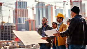 Manhattan Construction Manager leading a team at a vibrant construction site focusing on collaboration.