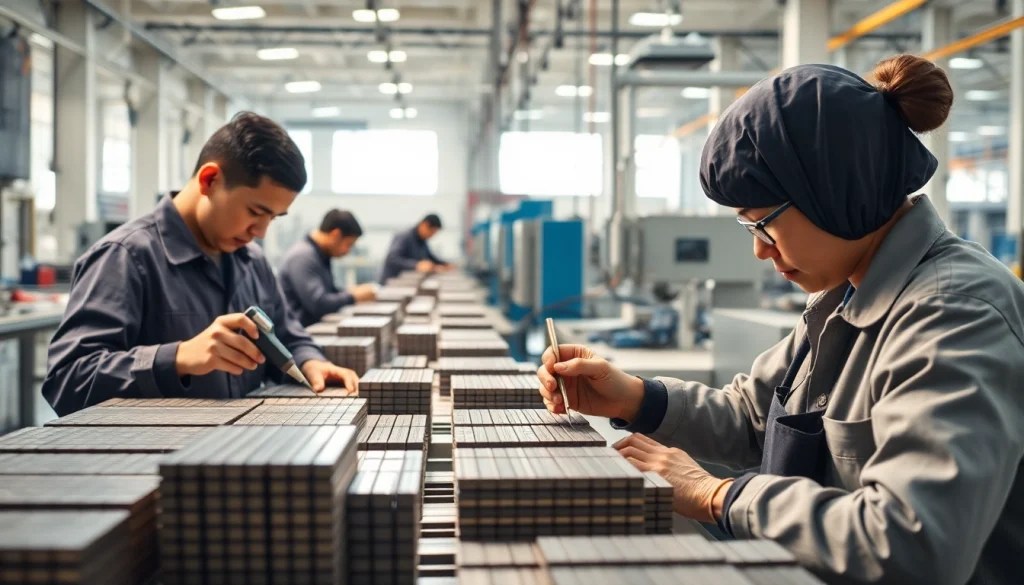 Showcase of a Ndfeb magnets manufacturer in china assembling high-quality magnets in a modern facility.