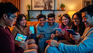 Players relishing the exciting tashangame experience in a vibrant living room setting.