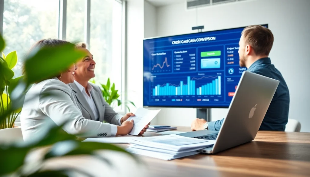 신용카드 현금화를 위한 전문가와 상담하는 모습