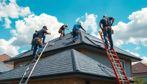 Experience quality service with Twin Shield Roofing during a professional home roofing installation.
