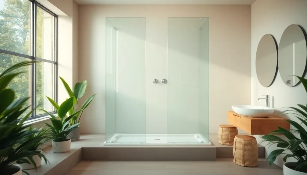 Installation de paroi de douche moderne au design élégant et apaisant dans une salle de bain