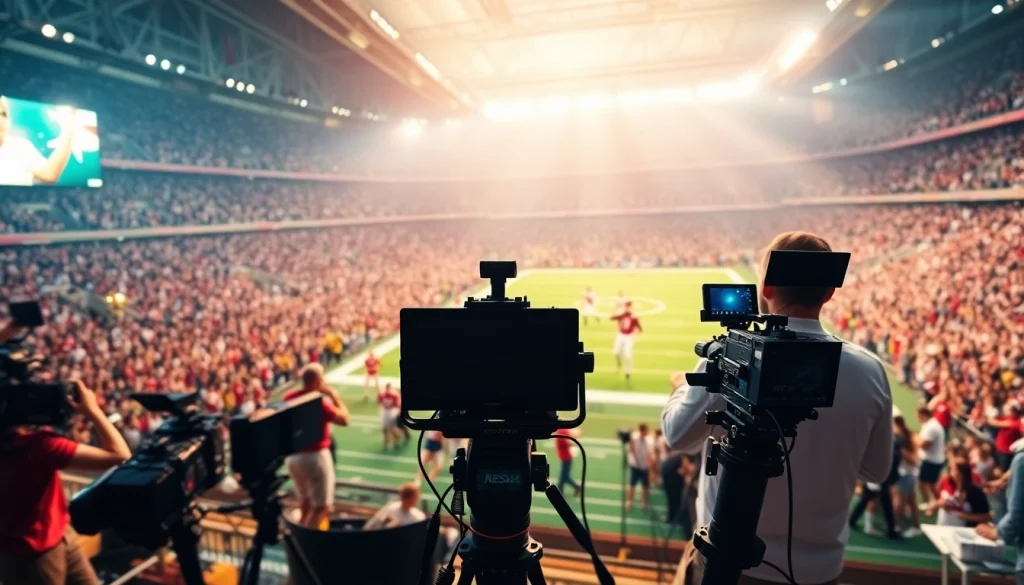 스포츠중계 현장을 생생하게 전달하는 역동적인 스포츠 방송 장면