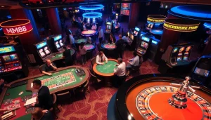 Experience the thrill of Nhà cái MM88 as players engage with dynamic casino games, including roulette and poker.
