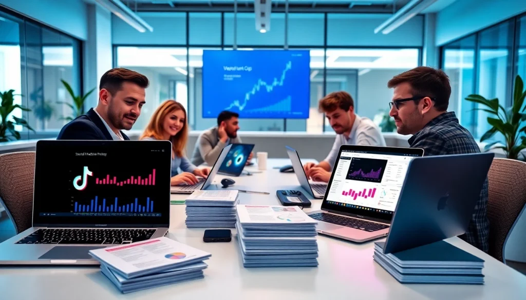 Boost engagement with this TikTok SMM panel in a modern office environment, showcasing analytics.