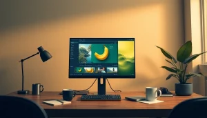 Creative workspace showcasing Nano Banana Pro software in a modern setting.
