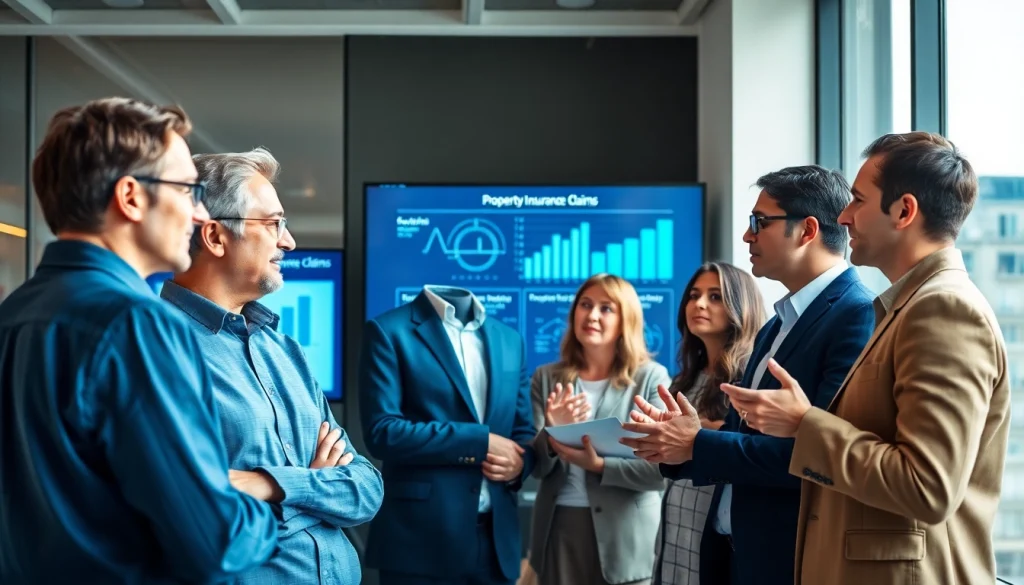 Engage with Property Insurance Claims in a professional team meeting focused on solutions.