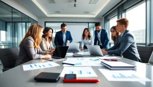 Corporate Tax Services consultation in a professional office setting with diverse business team.