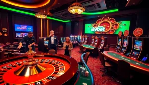 Players enjoying a thrilling game at i9bet's online casino, featuring vibrant tables and exciting action.