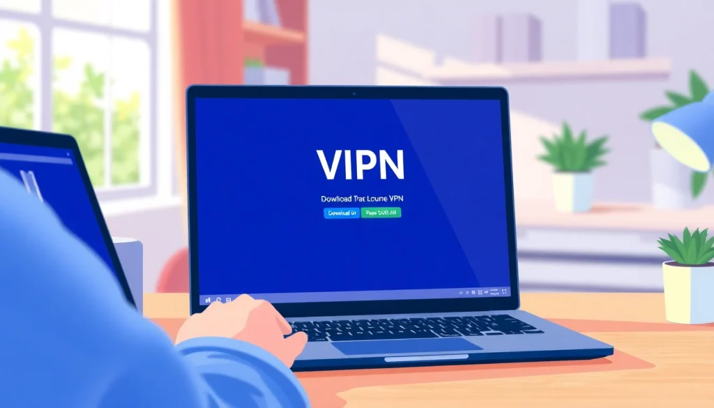Experience a seamless vpn free download process on Windows 10/11 with this engaging illustration.