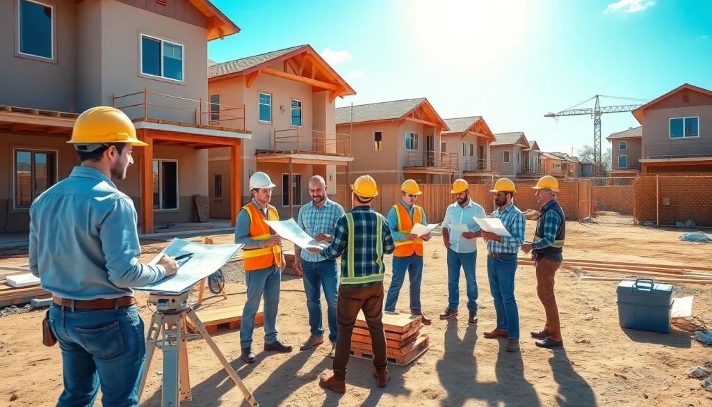 Builders collaborating on a construction site, representing Texas association of builders values.