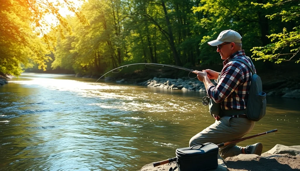 Learn fly fishing lessons near me from an expert instructor on a picturesque riverbank.