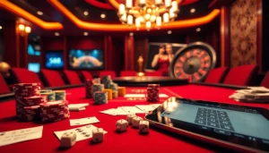 Players engaging at a lavish poker table showcasing s88 vip gaming experience with chips and cards.