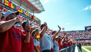 Fans enjoying sports betting South Carolina in a lively stadium atmosphere with excitement and energy.