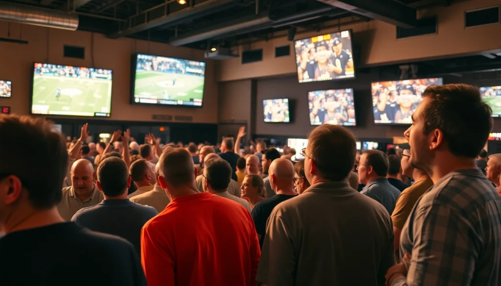 Fans engaging in sports betting Oklahoma games with excitement and anticipation in a vibrant setting.