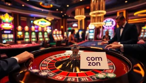 Exciting gaming scene at s8 com casino with players placing bets at roulette table.