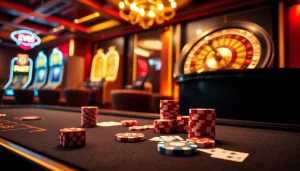 Engaging in high-stakes gaming at EV88's luxurious casino table.