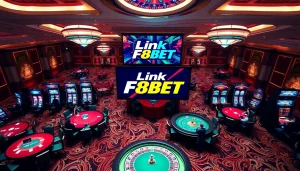 Experience gaming excitement with Link F8BET in a luxurious casino environment.
