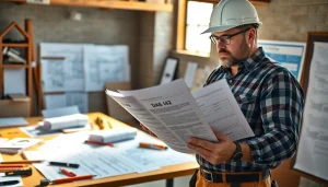 DAS 142 form being filled out by a contractor in a professional office setting